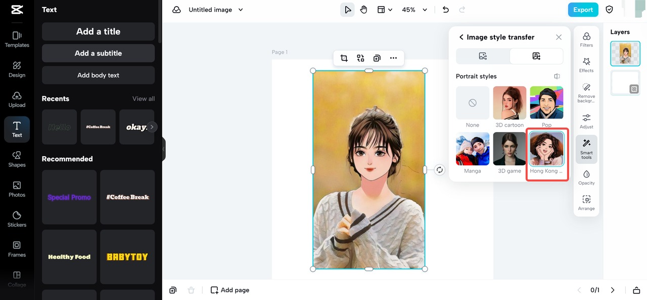 photo to anime
